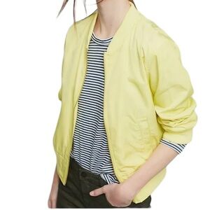 Anthropologie Hei Hei Neon Yellow "Juneworthy" Bomber Jacket S